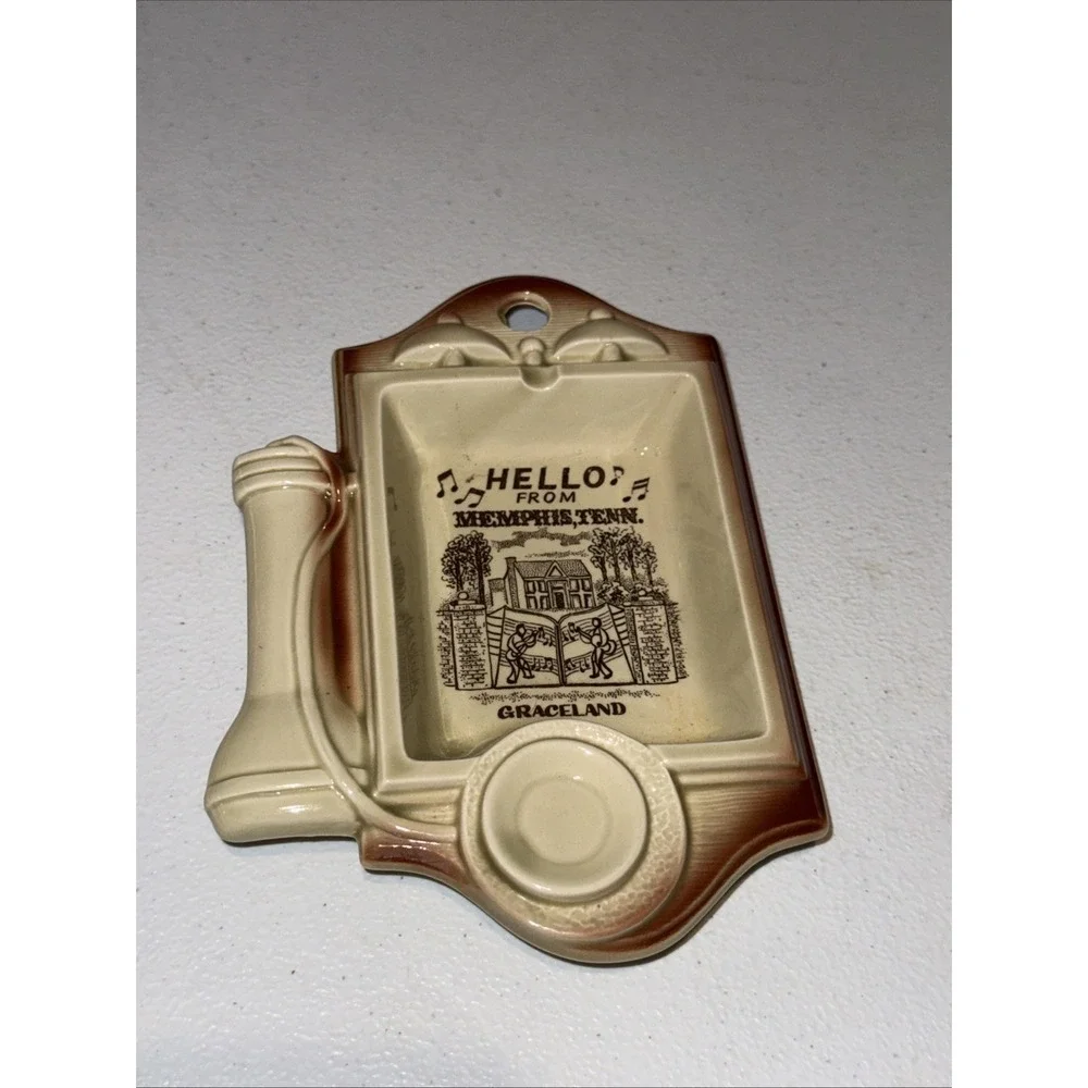 Vintage Hello From Music City USA Nashville Telephone Ceramic Souvenir Ashtray
